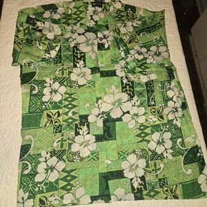 Roundy Bay Tropical Hawaiian Button Down100% Polyester flowers mens XL #250